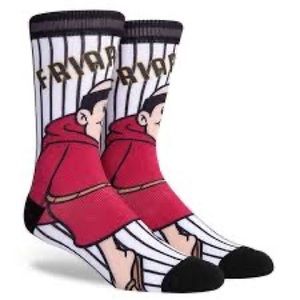 San Diego Padres Friar Faithful Crew Socks Youth Med (1-6) Womens Small (3-8)